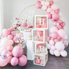 White Balloon Box & Letters