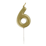 Load image into Gallery viewer, Mini Gold Numerical 6 Pick Candles
