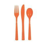 Load image into Gallery viewer, 18 Pack Pumpkin Orange Reusable Cutlery
