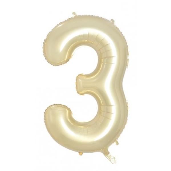 Gold Luxe Decrotex Number 3 Foil Balloon - 86cm