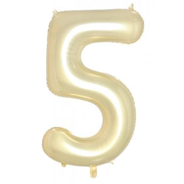 Luxe Gold Number 5 Decrotex Foil Balloon - 86cm