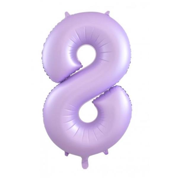 Matt Pastel Lilac 8 Decrotex Foil Balloon - 86cm