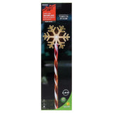 Load image into Gallery viewer, Warm White 2 Functions Snowflake With Candy Striped Pole 5 Led Solar Light Stake - 11.8cm x 10.4cm x 45cm