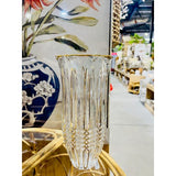 Load image into Gallery viewer, Large Clear Design Glass Vase With Gold Insert
