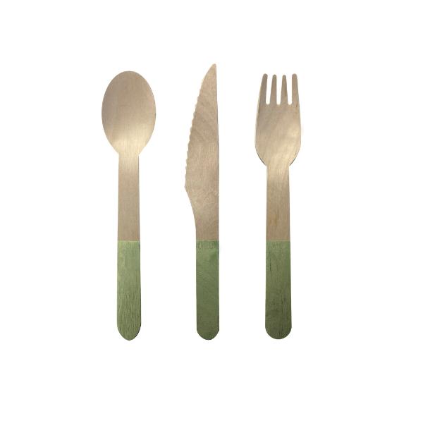 30 Pack Eucalyptus Wooden Cutlery Set - 2.5cm x 16cm