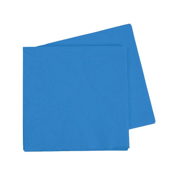 40 Pack Sky Blue Lunch Napkins - 16.5cm
