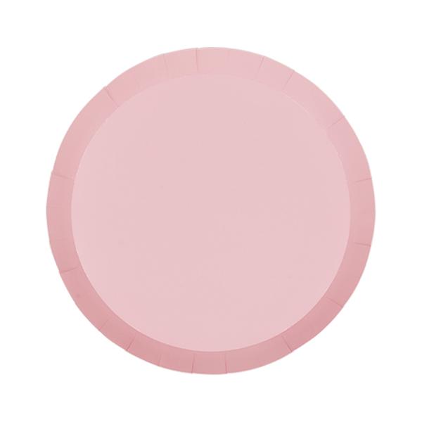 20 Pack Classic Pink Round Snack Paper Plate - 17cm