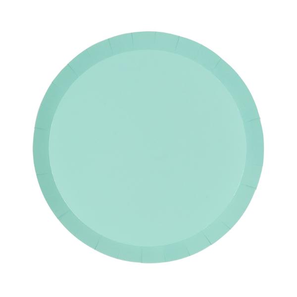 20 Pack Mint Green Round Snack Paper Plate - 17cm
