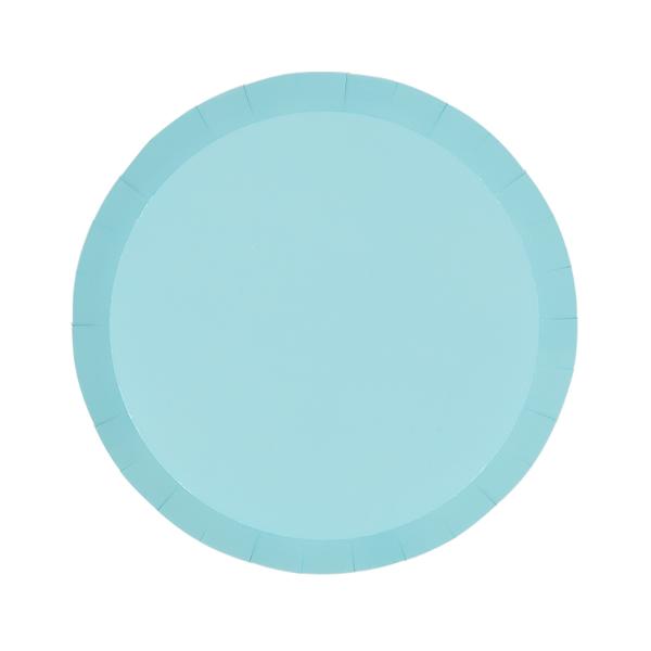 20 Pack Pastel Blue Round Snack Paper Plate - 17cm