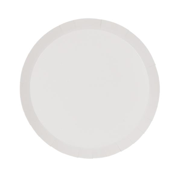 20 Pack White Round Snack Paper Plate - 17cm