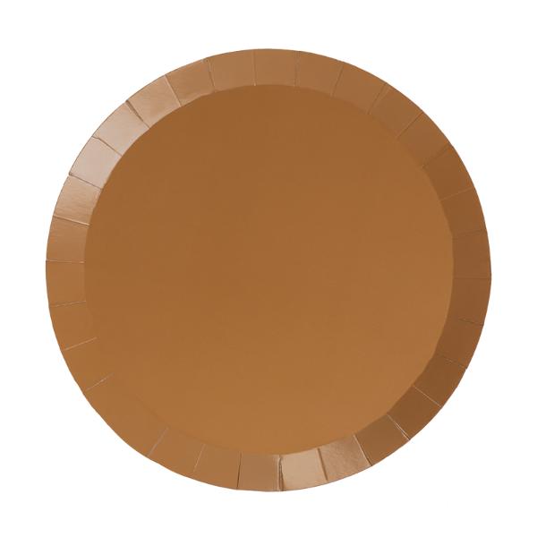 20 Pack Acorn Brown Round Dinner Paper Plate - 22cm