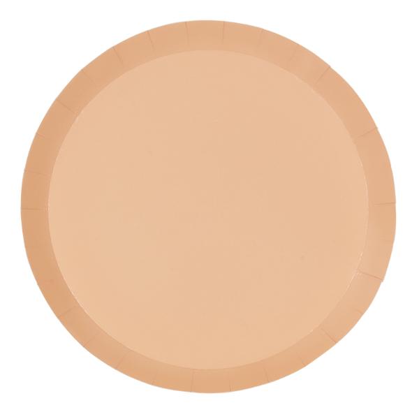 20 Pack Peach Orange Round Dinner Paper Plate - 22cm