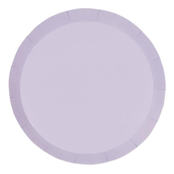 20 Pack Pastel Lilac Round Dinner Paper Plate - 22cm
