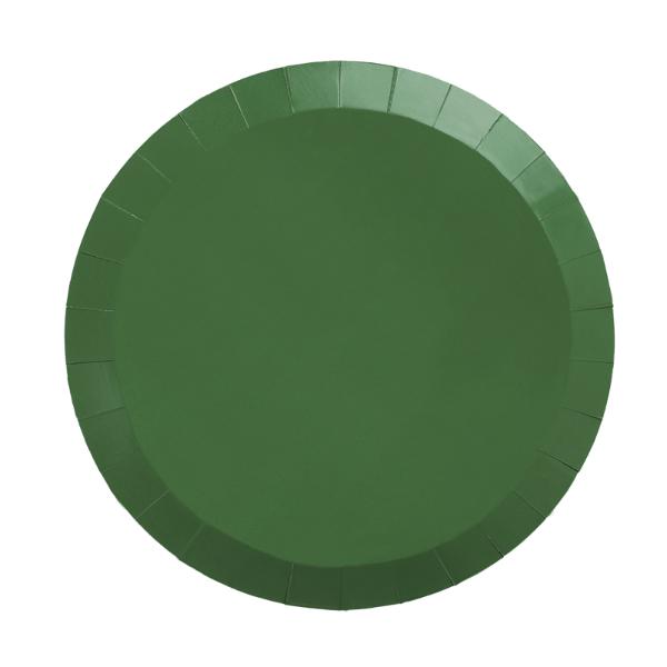 20 Pack Sage Green Round Dinner Paper Plate - 22cm