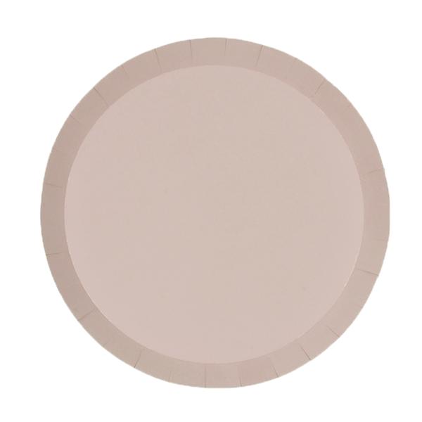 20 Pack White Sand Round Dinner Paper Plate - 22cm