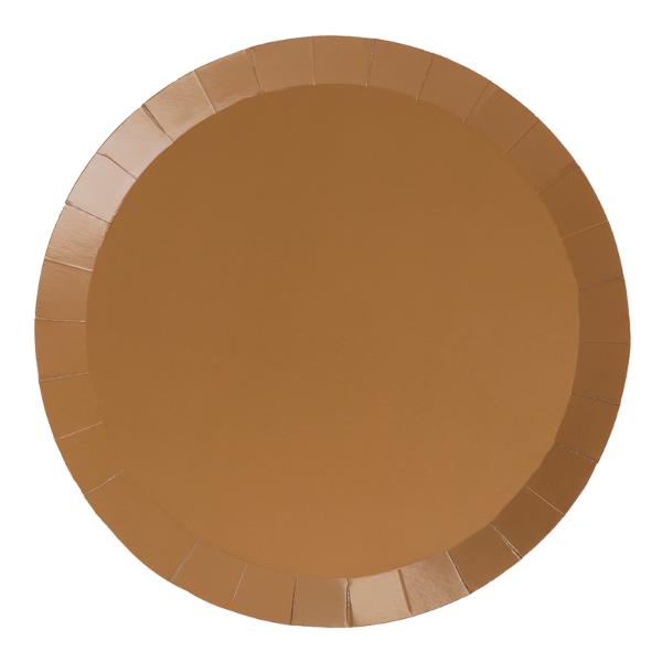 20 Pack Acorn Brown Round Banquet Paper Plate - 26cm