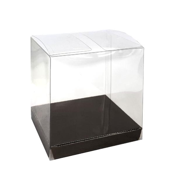 10 Pack Clear Black Favour Box - 8cm x 8cm