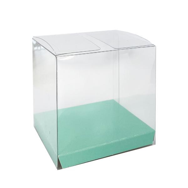 10 Pack Clear Mint Green Favour Box - 8cm x 8cm