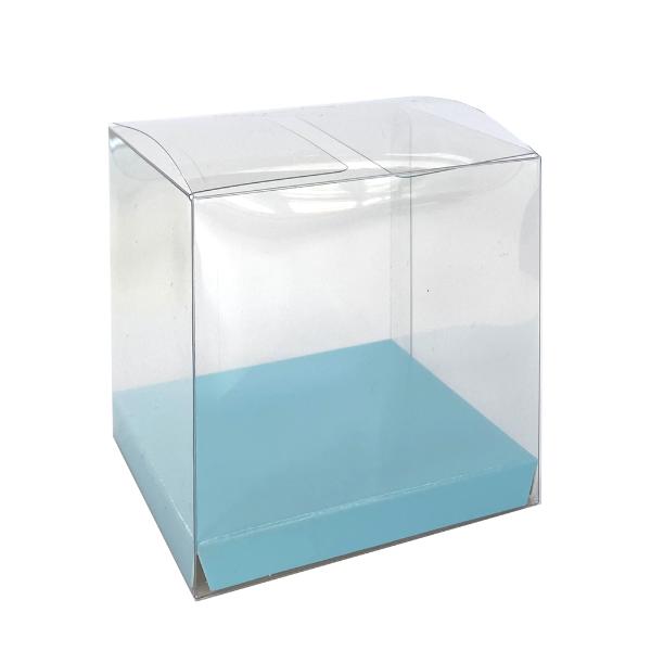 10 Pack Clear Pastel Blue Favour Box - 8cm x 8cm