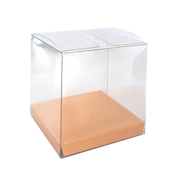 10 Pack Clear Peach Orange Favour Box - 8cm x 8cm