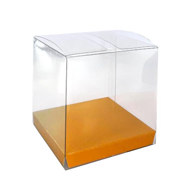 10 Pack Clear Tangerine Orange Favour Box - 8cm x 8cm