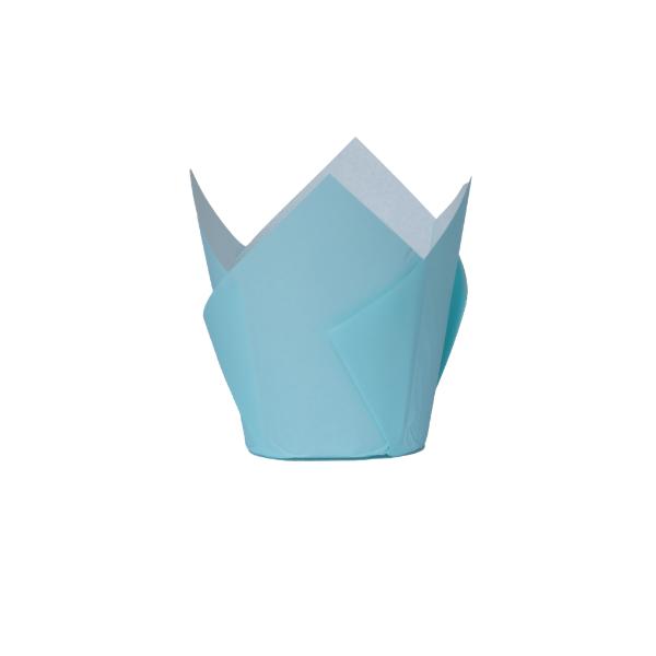 20 Pack Pastel Blue Tulip Cupcake Case - 5cm x 8cm