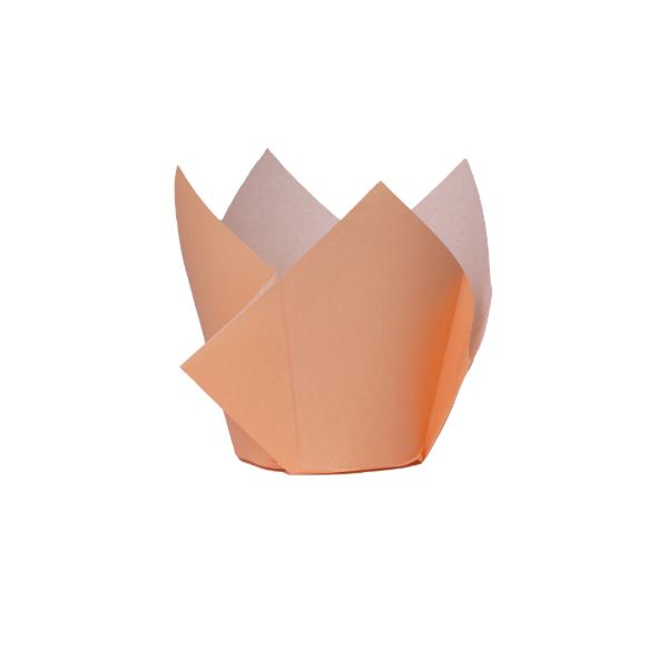 20 Pack Peach Orange Tulip Cupcake Case - 5cm x 8cm