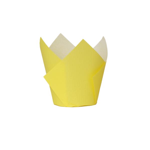 20 Pack Pastel Yellow Tulip Cupcake Case - 5cm x 8cm