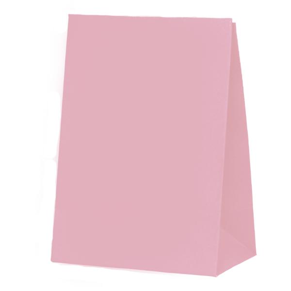 10 Pack Pastel Pink Paper Bag - 18cm x 13cm x 8cm