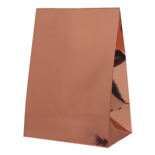 10 Pack Met Rose Gold Paper Bag - 18cm x 13cm x 8cm