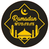 Load image into Gallery viewer, 24 Pack Round Black & Gold Ramadan Stickers
