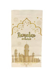 Load image into Gallery viewer, 6 Pack White &amp; Gold Ramadan Kraft Paper Bag With Stickers 22cm x 12cm x 8cm
