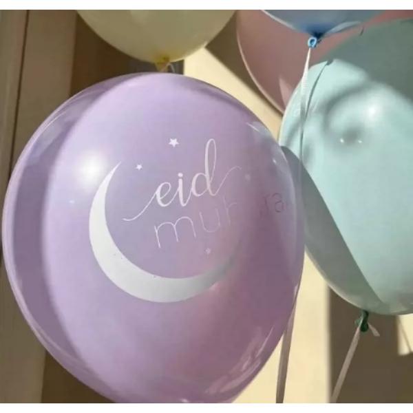 10 Pack Pastel Eid Mubarak Balloons