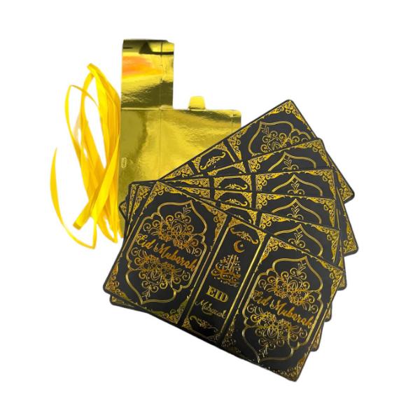 6 Pack Black & Gold Gift Box - 13cm x 9cm x 4.5cm