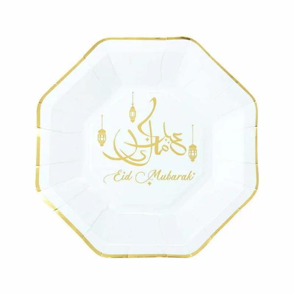 8 Pack Large Eid Mubarak Plates