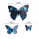 Load image into Gallery viewer, 12 Pack 3D Blue Magnet Butterfly Decorations
