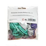 Load image into Gallery viewer, 12 Pack Assorted Chrome Ramadan Balloons - 30cm
