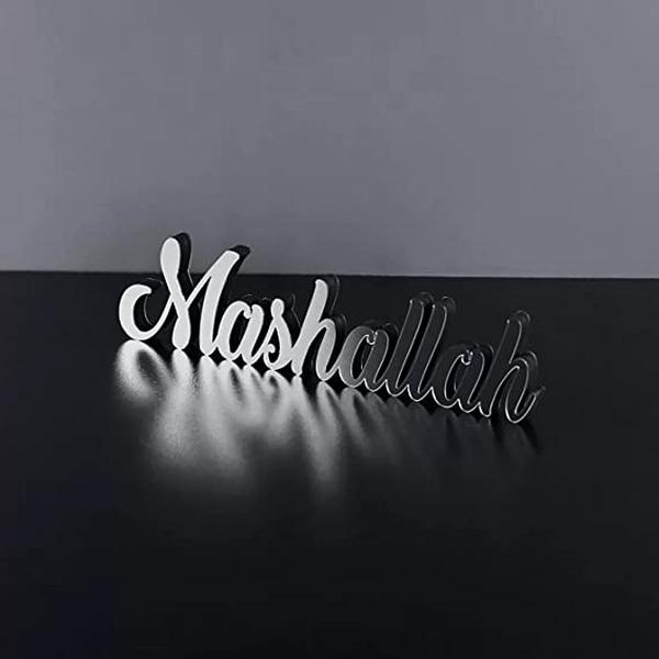 Silver Masha Allah Table Decoration - 31cm