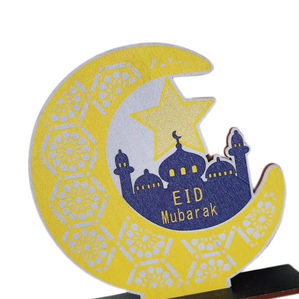 Eid Mubarak Wooden Table Decoration - 16.5cm x 16cm