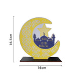 Load image into Gallery viewer, Eid Mubarak Wooden Table Decoration - 16.5cm x 16cm
