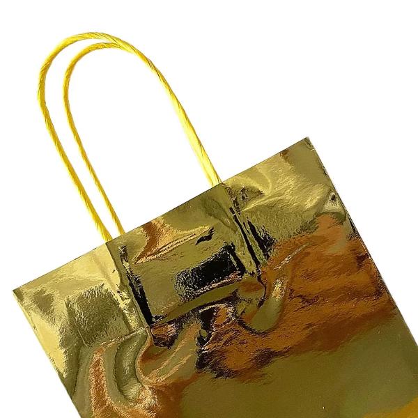 4 Pack Gold Paper Bag - 21cm x 8cm x 15cm