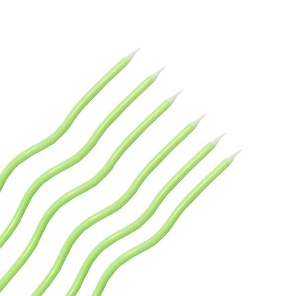 6 Pcs Curve Candle - Green