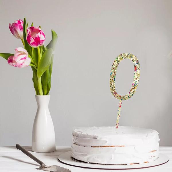 Acrylic Number Cake Topper - 0