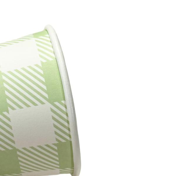 20 Pack Green Gingham Paper Cup - 266ml