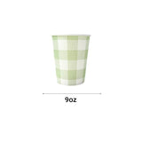 Load image into Gallery viewer, 20 Pack Green Gingham Paper Cup - 266ml