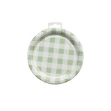 Load image into Gallery viewer, 20 Pack Round Green Gingham Paper Plate - 17cm