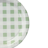 Load image into Gallery viewer, 20 Pack Round Green Gingham Paper Plate - 22cm