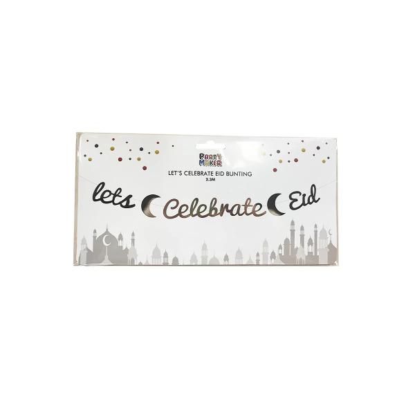 Gold Lets Celebrate Eid Bunting - 230cm
