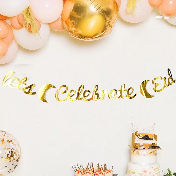 Gold Lets Celebrate Eid Bunting - 230cm