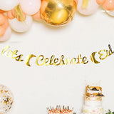 Load image into Gallery viewer, Gold Lets Celebrate Eid Bunting - 230cm